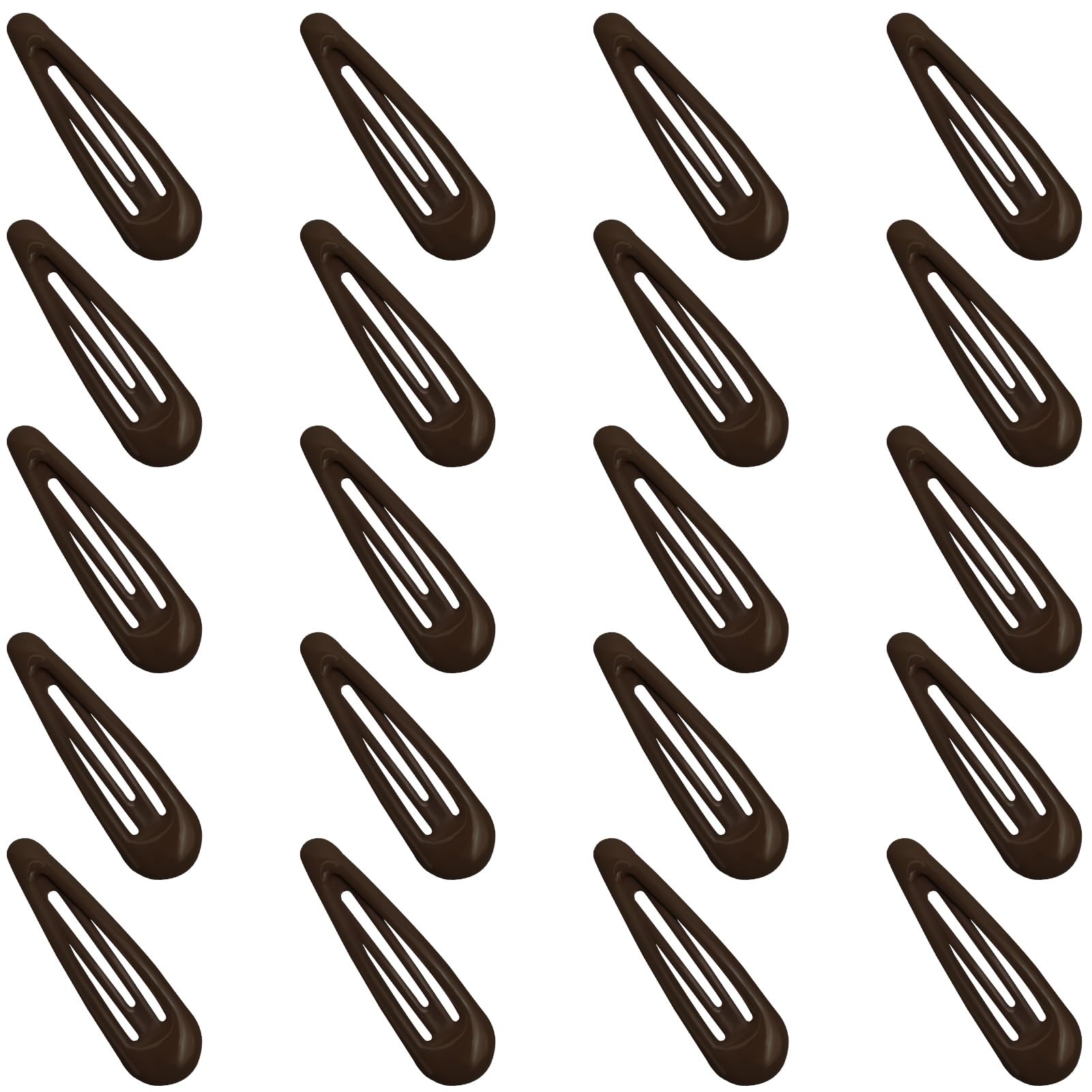 Snap Hair Clips for Women and Girls Water Drop Non Slip Hair Barrettes Heavy Coated Metal Brown Hair Clips Accessory 20 PCS 1.89"