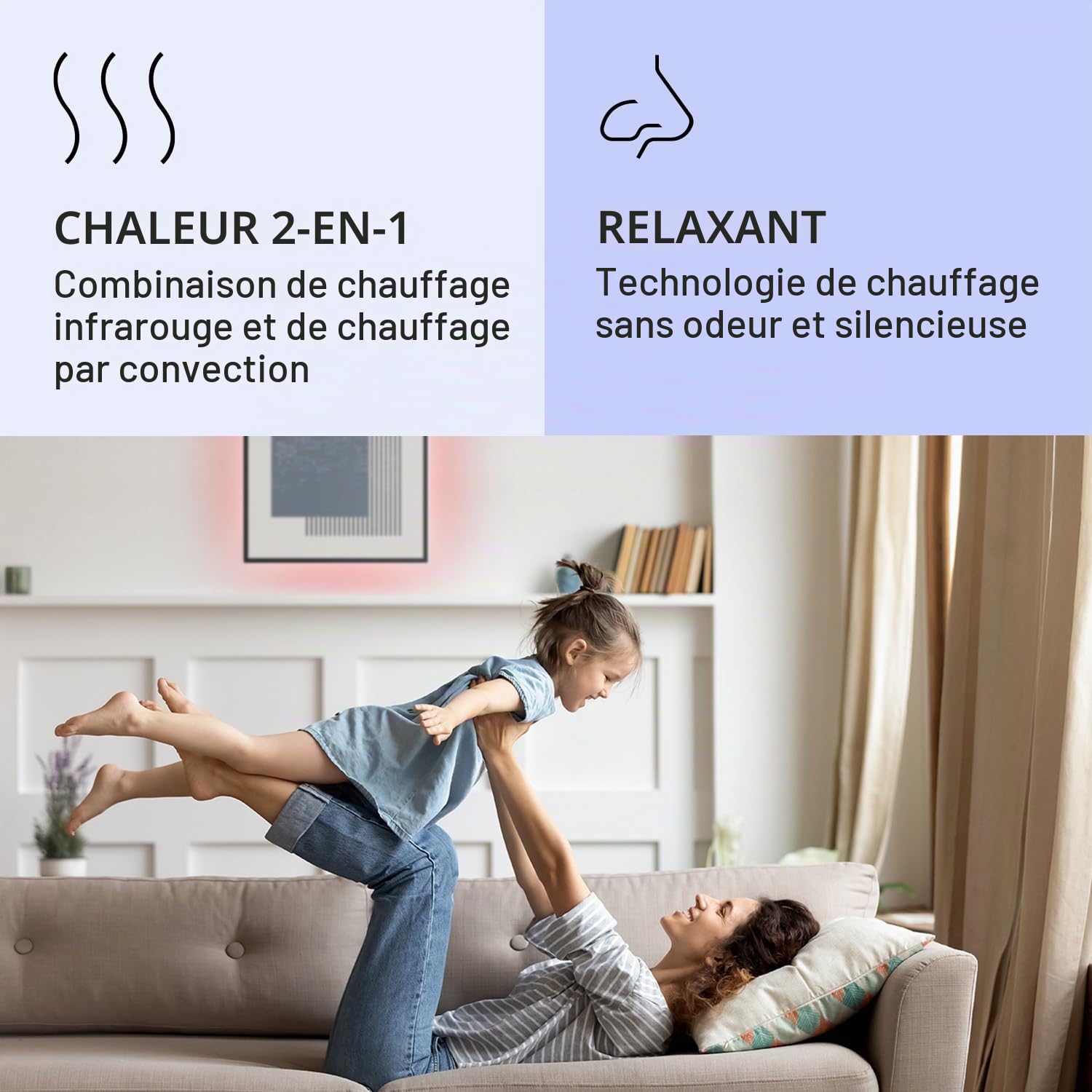 Klarstein Radiateurs Chauffage Radiant Electrique IP44, Chauffage salle de bain infrarouge Intelligent WiFi et App, Radiateur Electrique Mural 500W, Heater avec Détection Fenêtre Ouverte, Thermostat