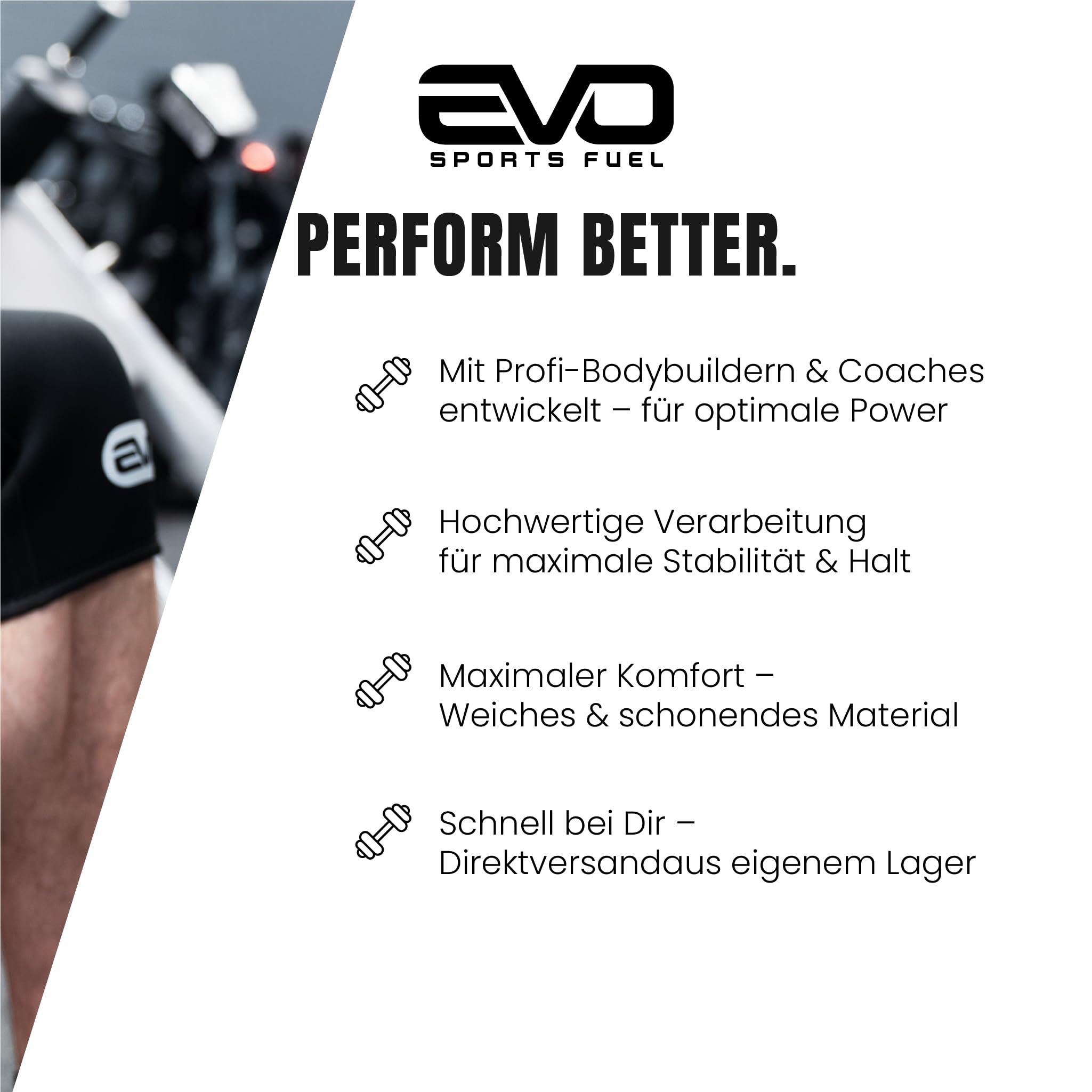 EVO SPORTS FUEL Ginocchiera per uomo/donna | 7 mm Neoprene Knee Sleeves per sport, allenamento della forza, CrossFit, sollevamento pesi e fitness | Fascia di compressione per supporto e protezione (1