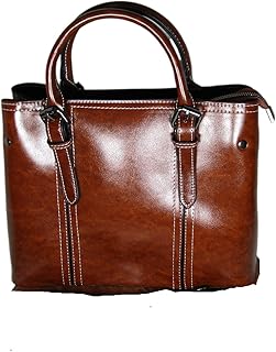 JUPA Place Medium Size Vegan Leather Handbag - Tote Shoulder Bag for Women - Satchel Handbag with Adjustable Strap - Tote Bag Top Handle Purse Durable Everyday Shoulder Bag (BROWN)