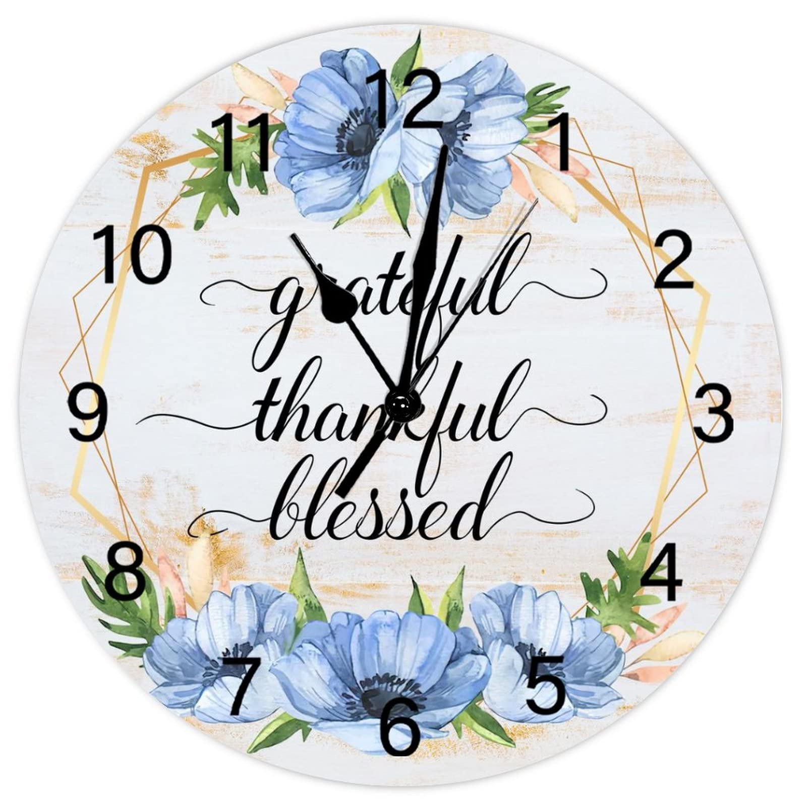 Horloge murale gracieuse couronne florale feuilles rustique