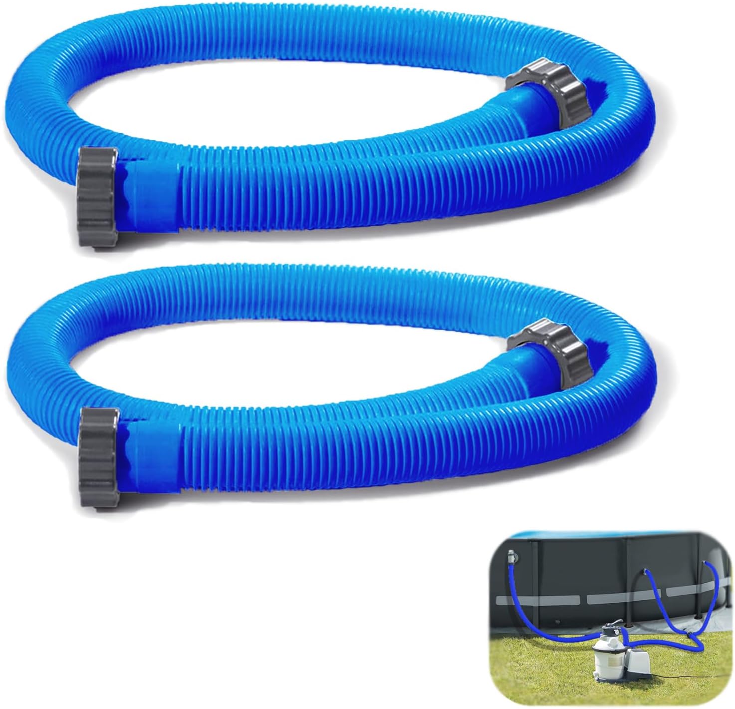 Good Haus Pool Pump Replacement Hose 1.5" Diameter 59" Long