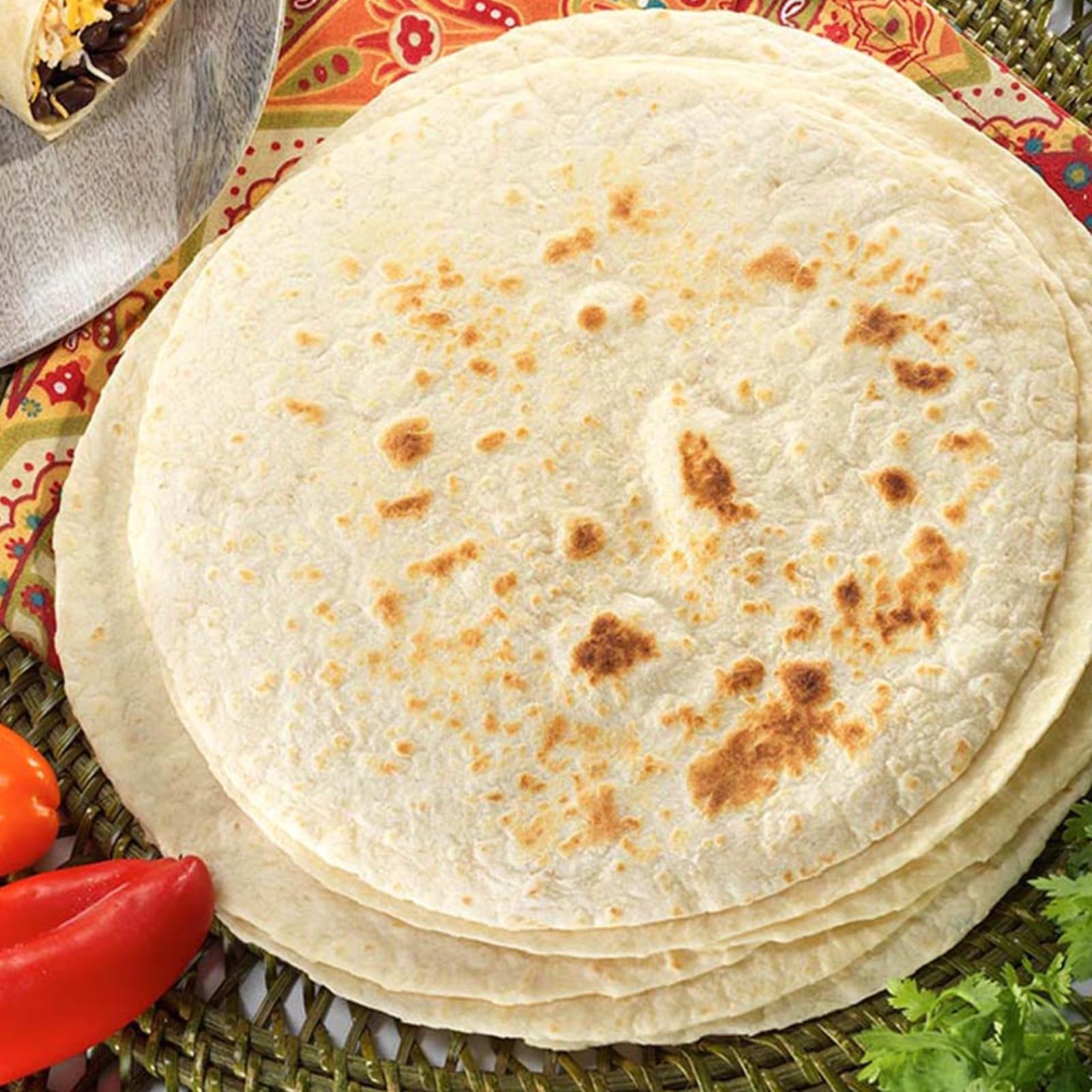 WiO SmartFoods™ 8" Low Carb Tortillas, 40-Count Keto-Friendly, Fat-Free, High Protein, Handcrafted, All-Natural, Fresh, and Delicious Healthy Wraps (4