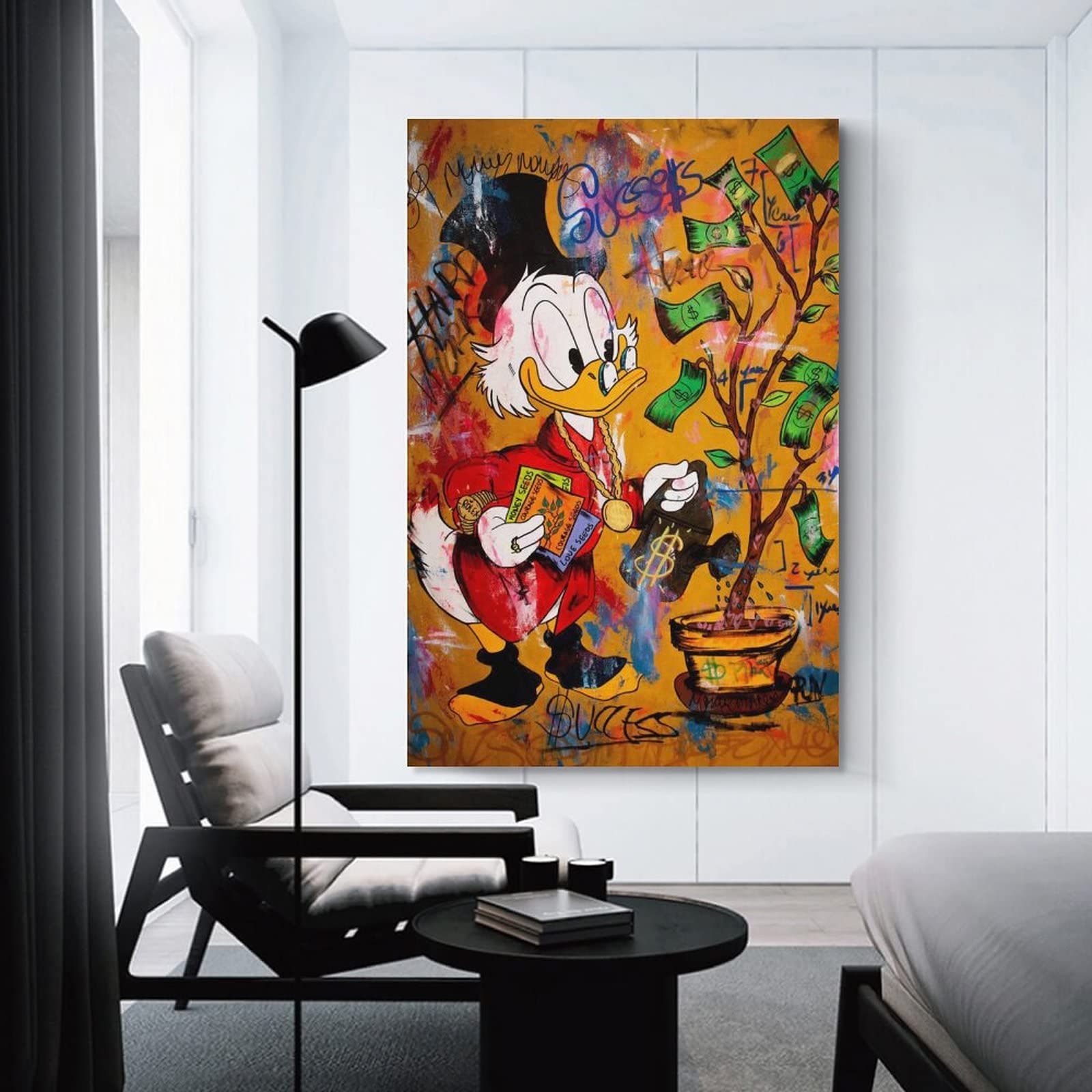 Amazon.co.jp: Donald Duck Seeds of Money Graffiti Poster Painting