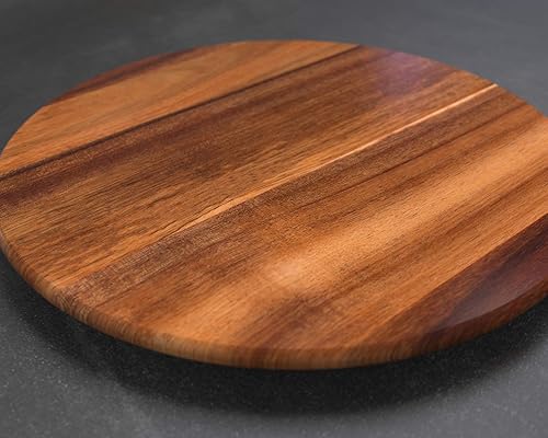Miniatura 9 de Personalized Lazy Susan Turntable - Large 18” Acacia Wood - Engraved Dark Wood - Custom Christmas Gift - Personalized Christmas Gifts 2020