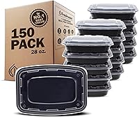 Vista 10 de Freshware Contenedores de preparación de comidas [paquete de 50] 2 compartimentos con tapas, contenedores de almacenamiento de alimentos, caja