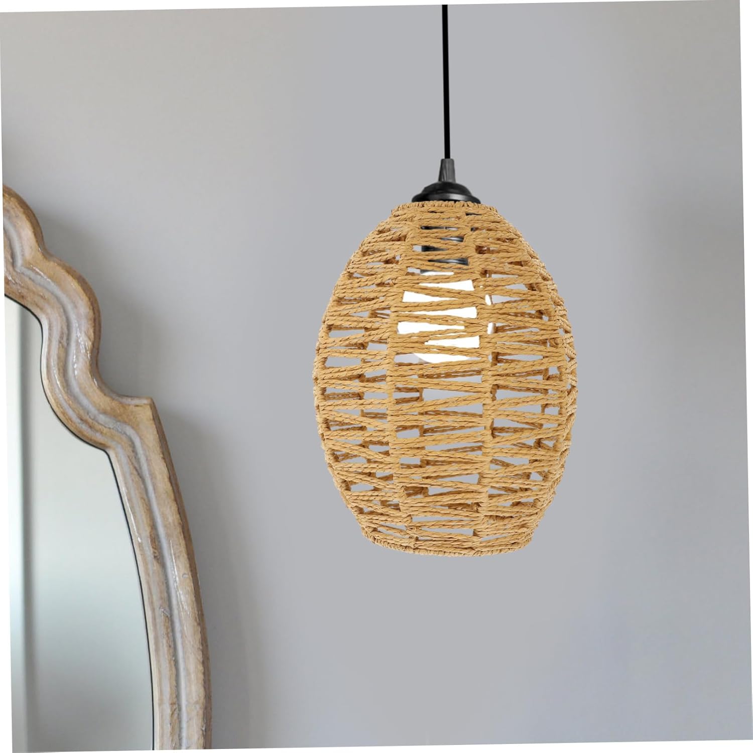 OUNONA 2pcs Hollow Woven Lampshade for Ceiling Light Rustic Indoor Light Cover for Restaurants and Guesthouses Creates Warm Atmosphere Your Home
