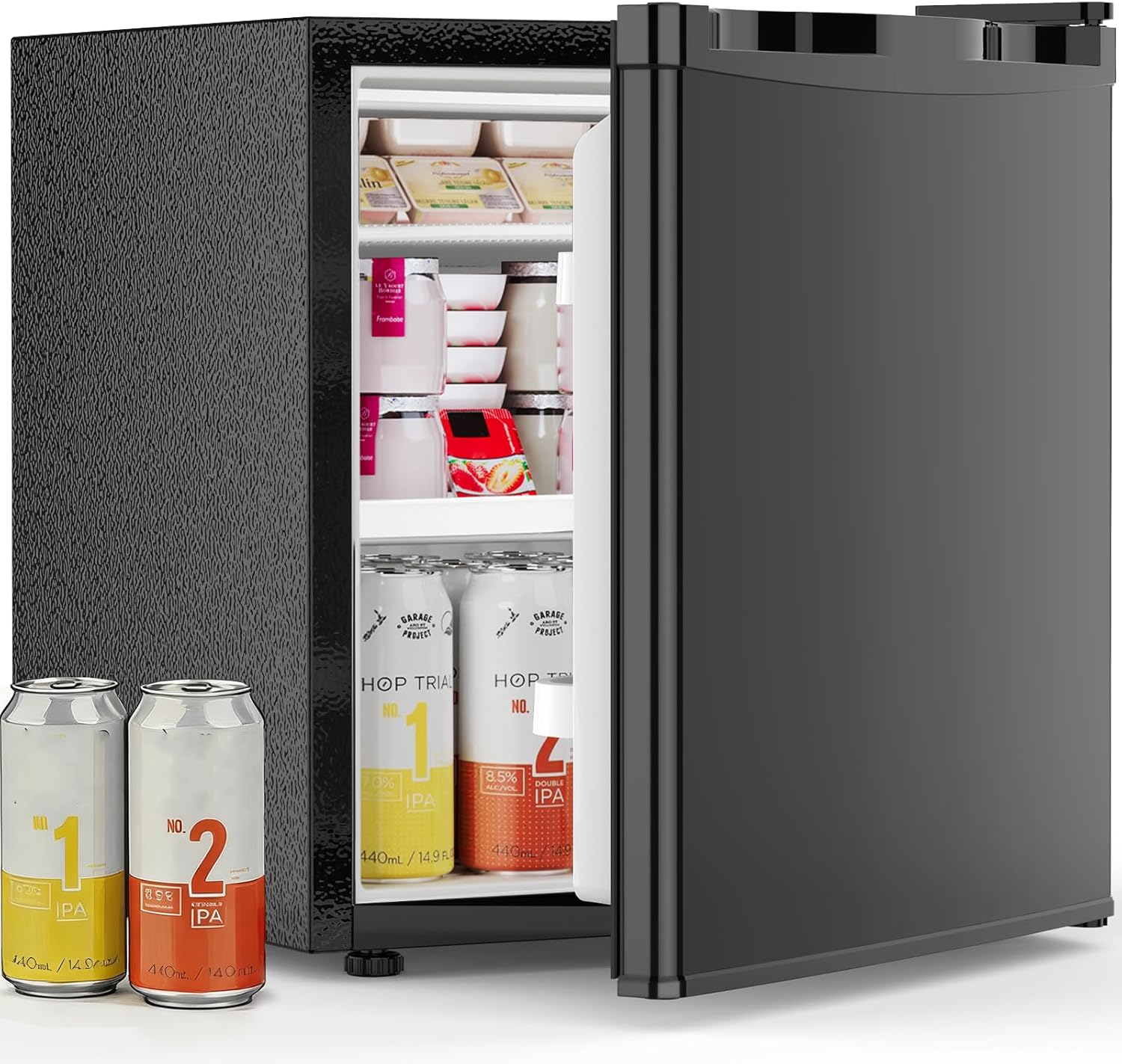 Antarctic Star Mini Fridge with Freezer, Rated 1.6 cu.ft, Small Upright Refrigerator with Removable Shelves, 7 Adjustable Thermostat, Low Noise for Bedroom/Apartment/Office,Purple