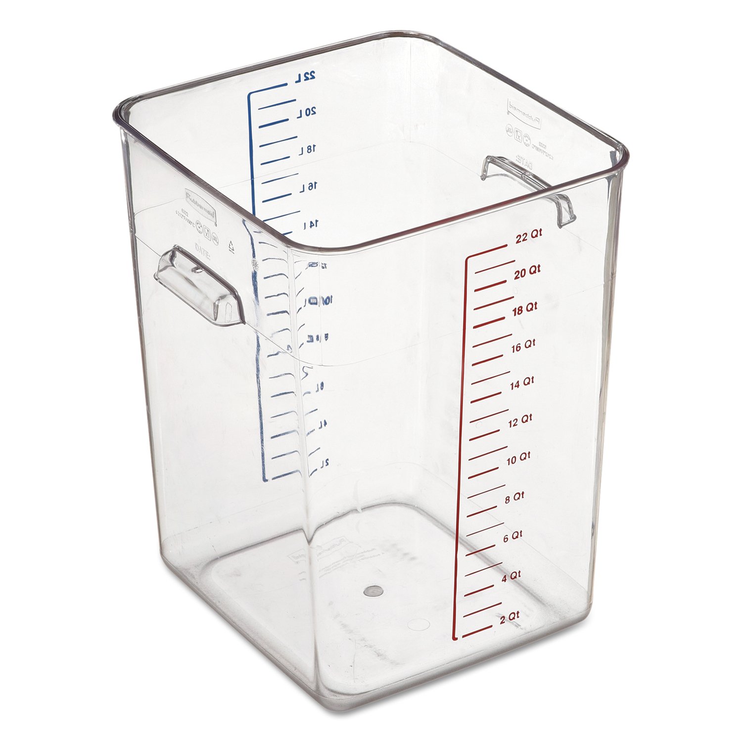 Rubbermaid Commercial 632200 CLR Space Saver Square Container, 22 Quart, 101/2" x 11.3" x…