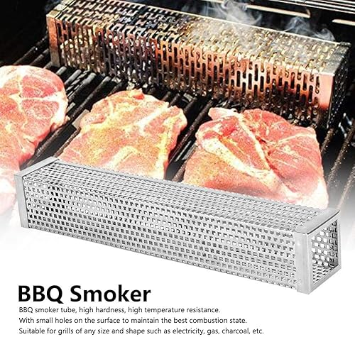 Miniatura 3 de gvhhol Tubo de ahumador de pellets de alta calidad, acero inoxidable de 12 pulgadas, ahumador de madera para barbacoa, fpara cualquier parrilla o