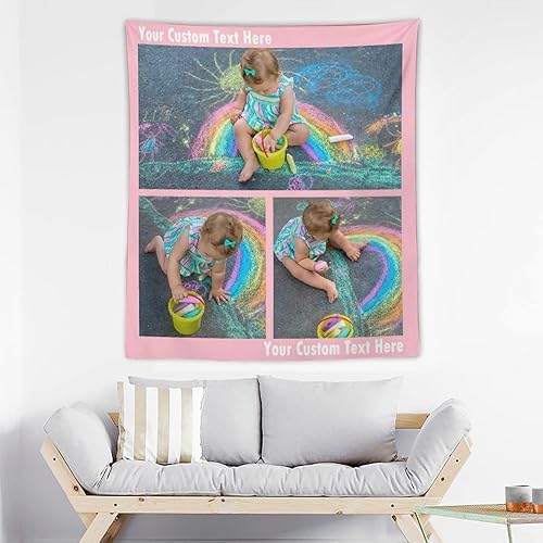 Miniatura 5 de Tapiz personalizado para cargar imágenes con fotos y textos, tapiz personalizado para colgar en la pared, manta de telón de fondo para decoración de