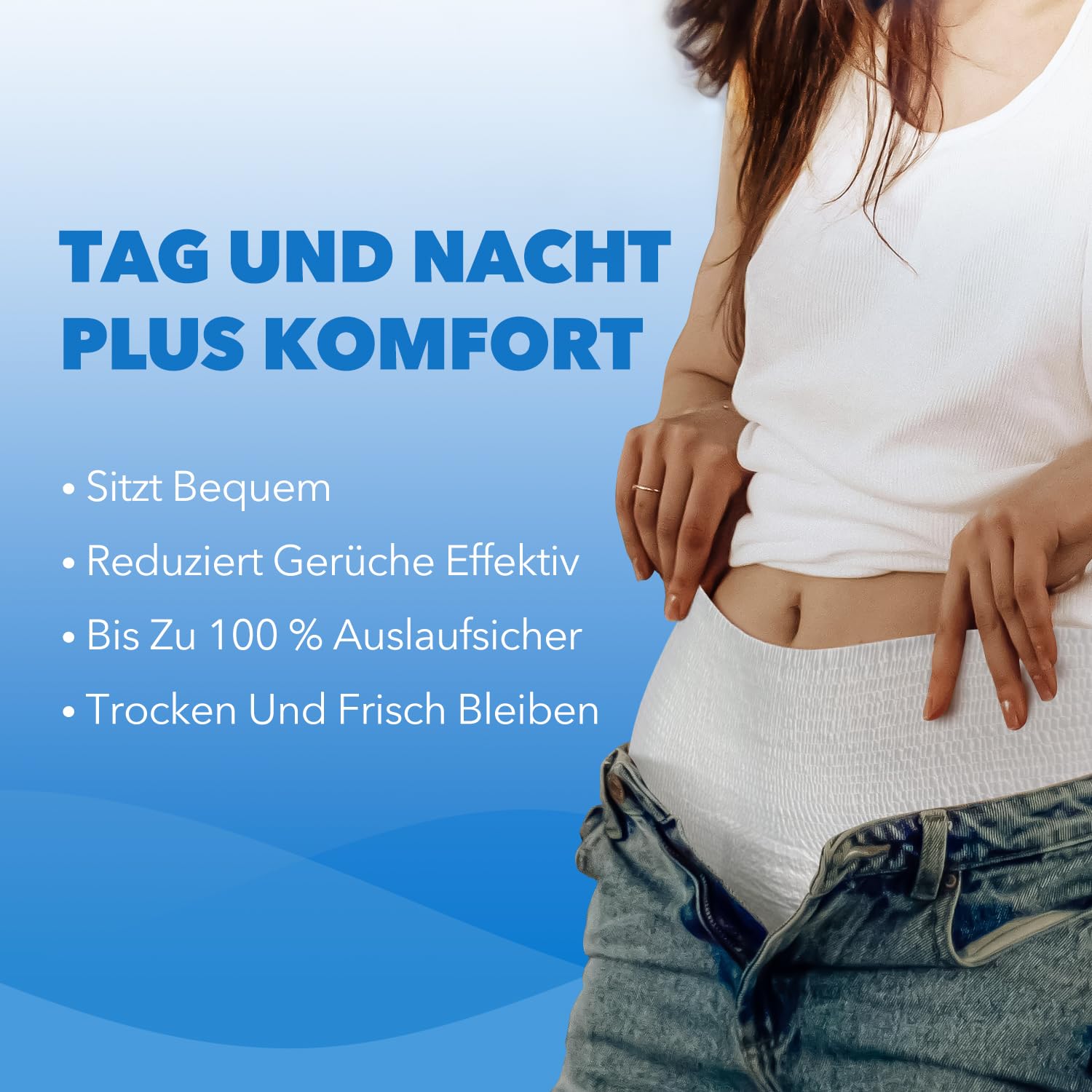 SUNKISS TrustPlus Inkontinenz Pants für Erwachsene, Saugfähige Windelhosen mit Elastischen Bündchen für Männer und Frauen, Diskreter Auslaufschutz bei Blasenschwäche, Größe L, 16 Stück