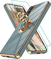 Vista 46 de Gritup Funda para Samsung Galaxy A14 5G: Funda para Samsung A14 2 piezas, protector de pantalla, soporte de anillo de rotación de 360°, soporte