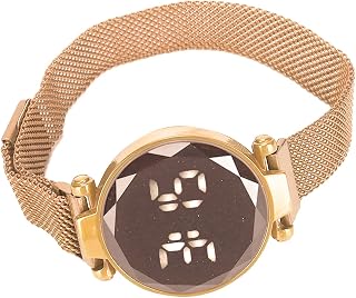 Digital Watch Ladies Wrist Watch Alloy Bracelet Ladies Watch Touch Screen Electronic Watches Women Business Watch, Waterproof Glass Digital LED Watch for Girls