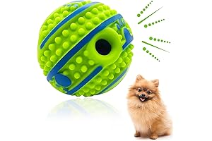 Spiky Dog Ball: Wobble Giggle Toy for Small Dogs