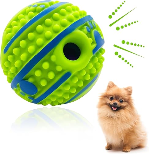 Pelota para perros con pinchos de 2.75 pulgadas, bola de risita para perros pequeños, juguetes interactivos, chirriante, divertido sonido de risa,