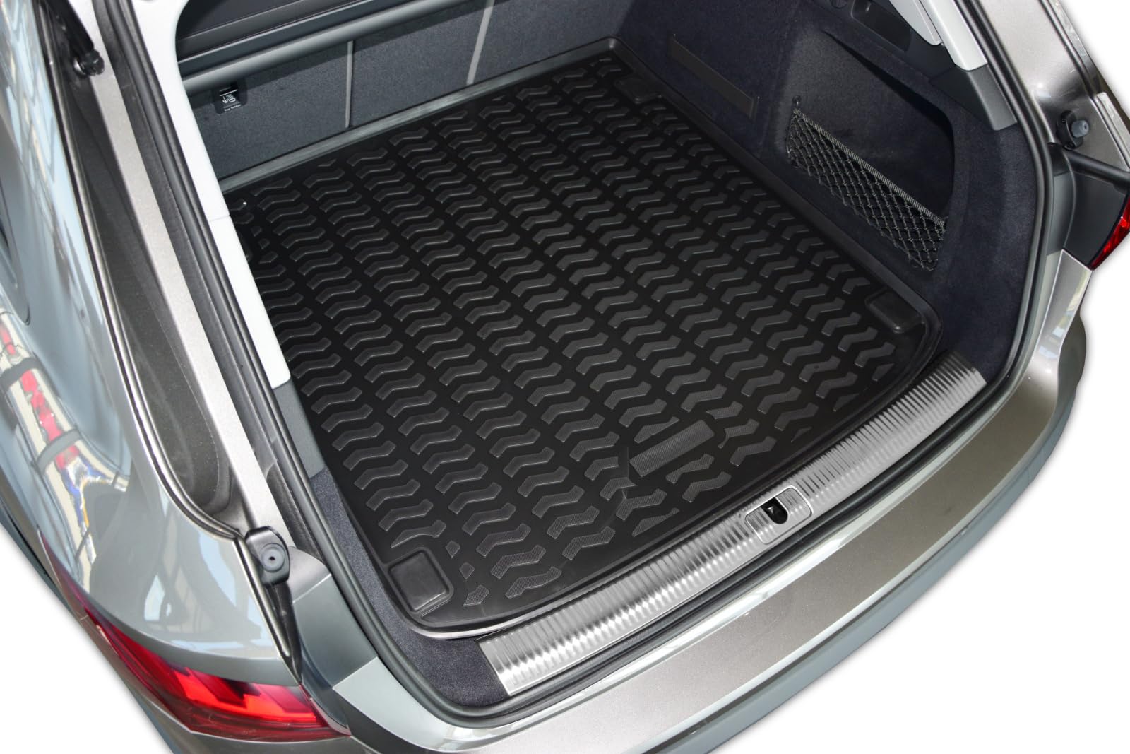 J&J AUTOMOTIVE Vasca Bagagliaio su Misura per Audi A4 B9 Break 2015-2024, Proteggi Baule con Bordo Alto 4 cm, Antiscivolo, Inodore, Arrotolabile