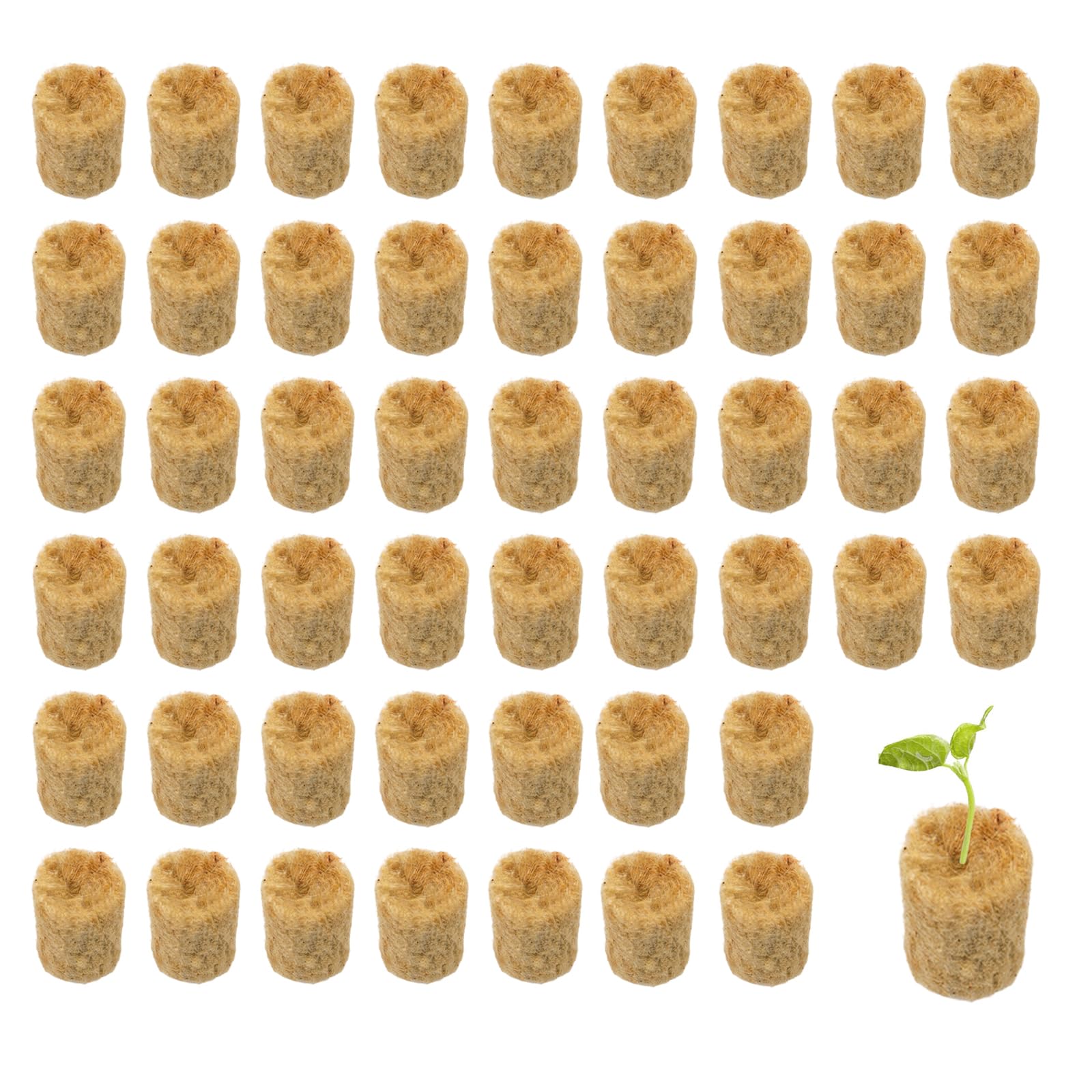 HX-pyahgtv 50 Pieces Rock Wool Plugs, Rockwool Plant Stoppers, Rockwool Cube, Rock Wool Pad for Plant Growing, Hydroponic Seedling Rockwool Cube For Transplanting and Growing Vegetables