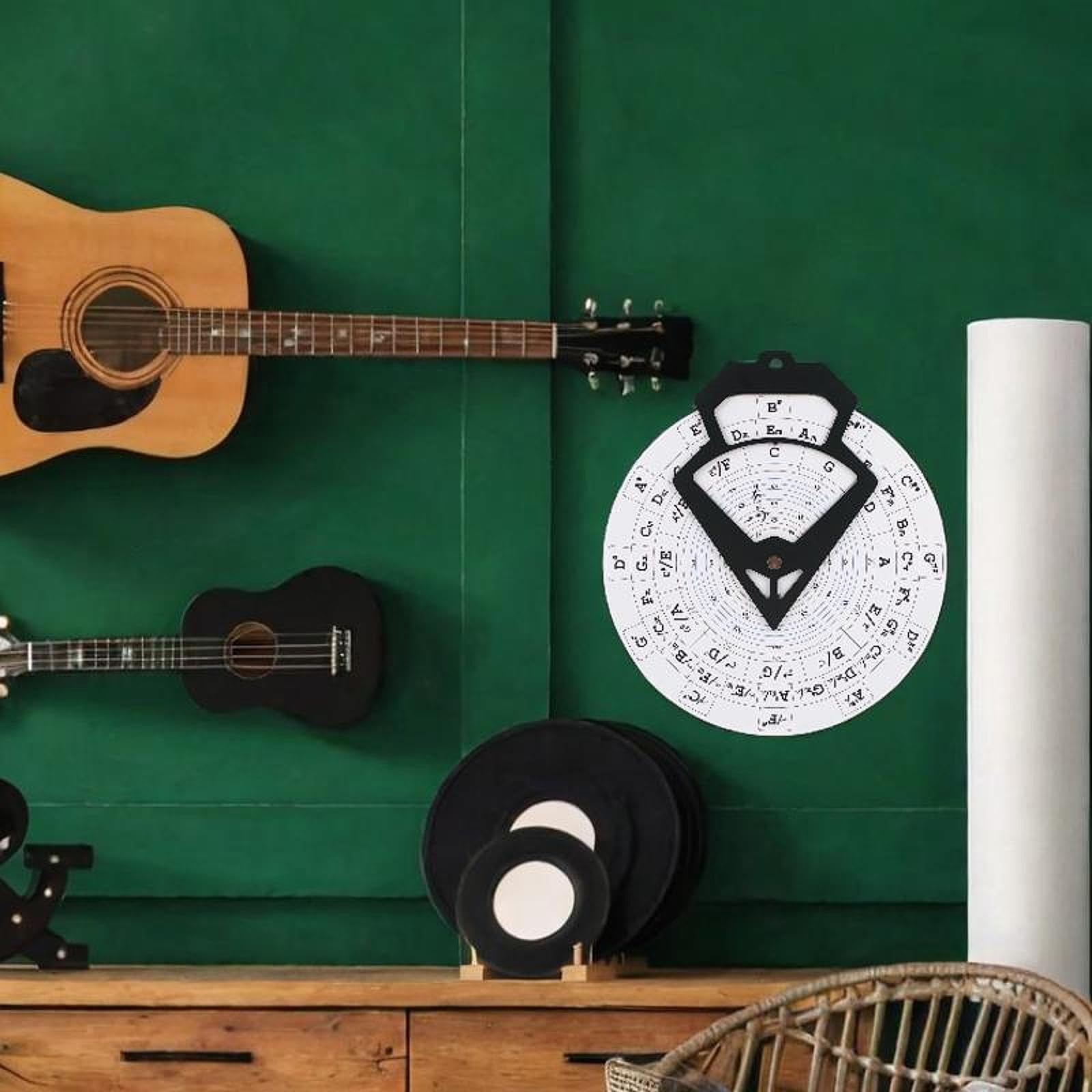 Accordi Strumento Strumento Autori di Canzoni Professionisti Musicale Educativo Musicisti Chitarra Basso Principiante Ruota Degli Accordi, Bianco