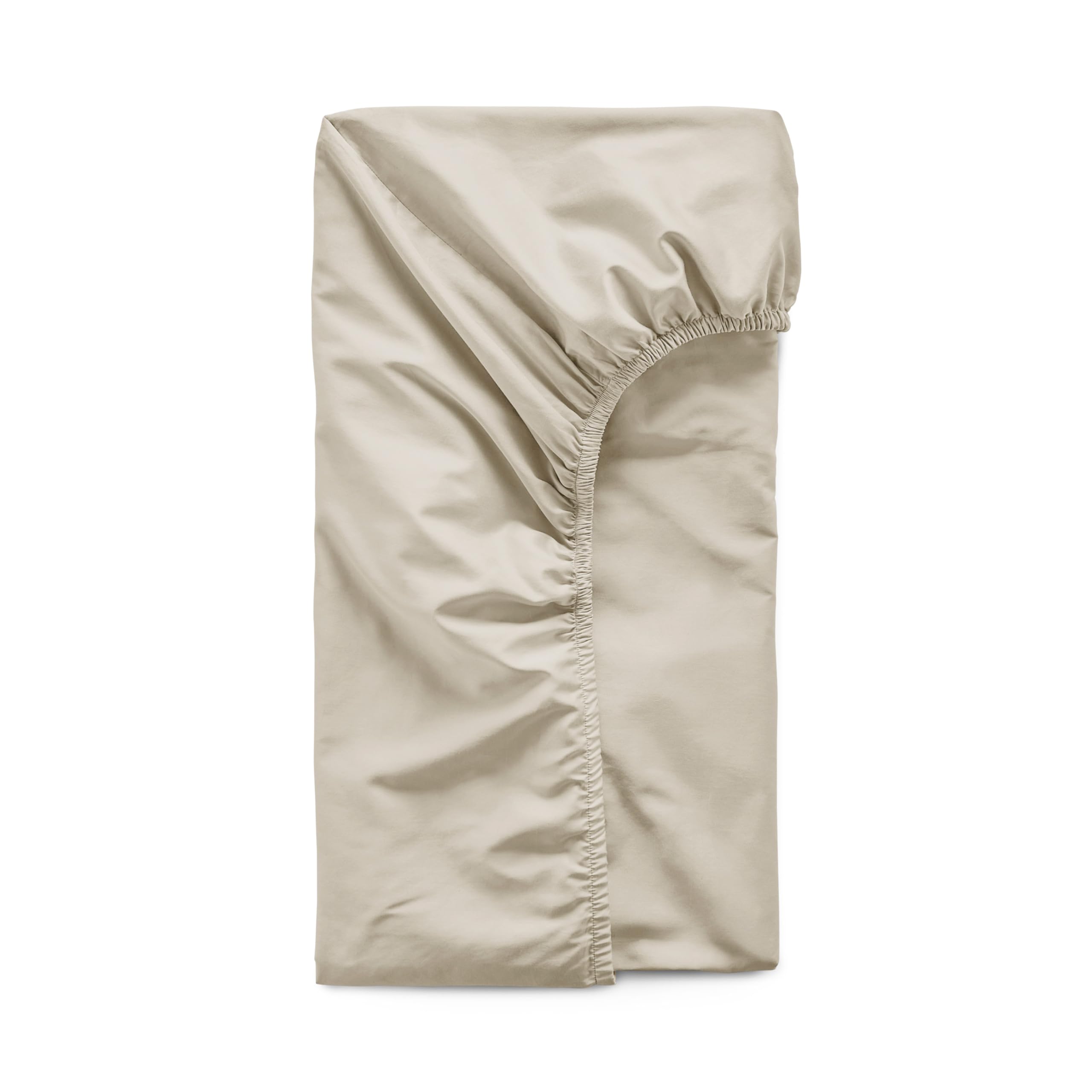Luxury 100% Organic Cotton Perfect Fitted Sheet | Pure Cotton Bedding | Luxurious Hotel Quality Sheets | Soft & Smooth Sateen Finish | Almond - King — image 1