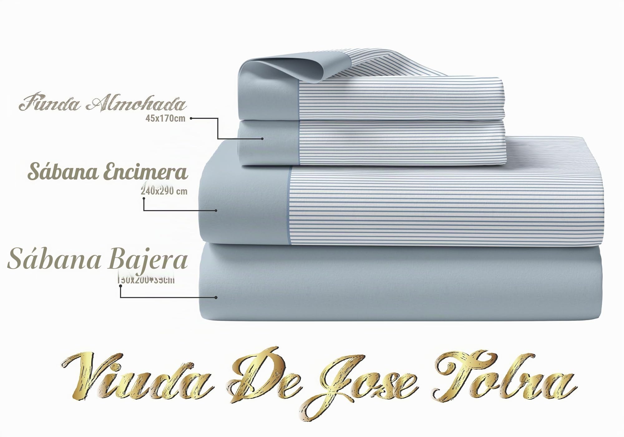 Juego de sábanas 150x200x35cm 100% Algodon de 200 Hilos Ropa de Cama Suave Resistente y Transpirable Ideal para Dormitorio Elegante y Descanso Confortable Ajuste colchon Alto 35CM Luna Azul