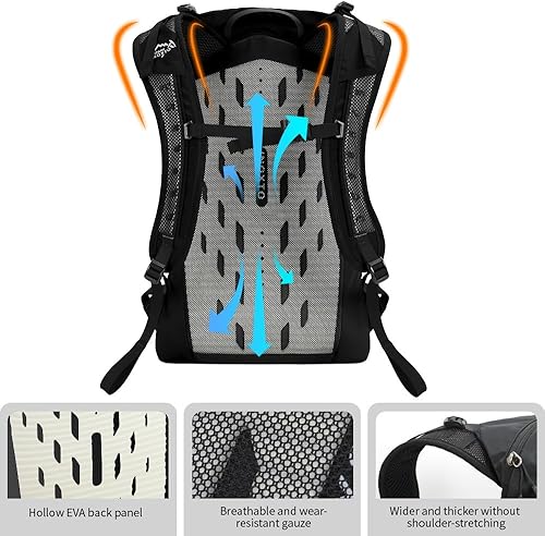 Miniatura 5 de IX INOXTO Mochila de hidratación para senderismo con bolsa de agua de 3 l para mujeres y hombres, mochila de agua de 25 litros para senderismo,