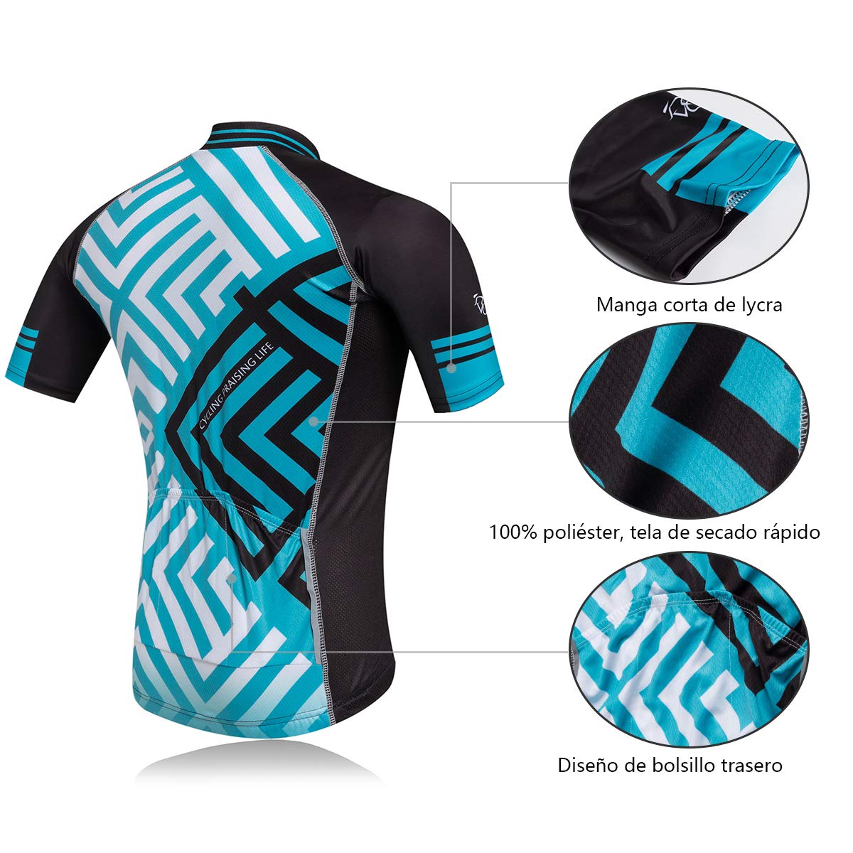 Meicynhoger Ropa Ciclismo Verano para Hombre,Ciclismo Maillot y Culotte Pantalones Cortos Transpirable