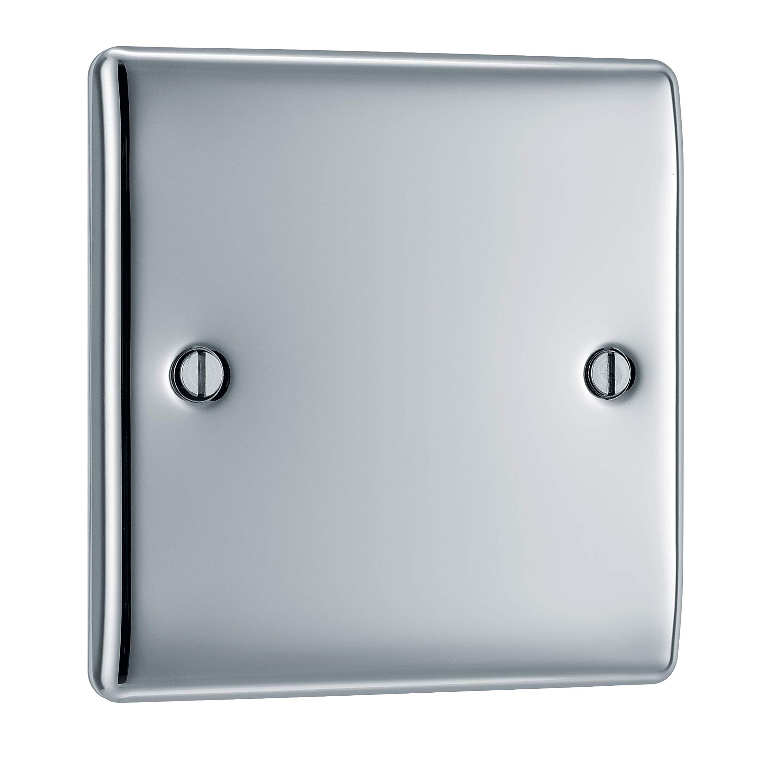 British General Polished Chrome Bg Electrical Single Blank Plate