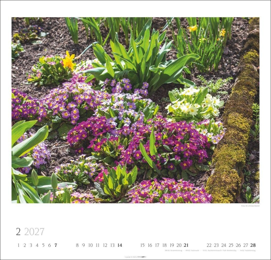Bauerngärten Kalender 2027: Wandkalender mit 12 Fotos bäuerlicher Gärten. Farbenprächtiger Natur-Kalender für die Wand im Format 48 x 46 cm. Jahres-Fotokalender mit Spiralbindung