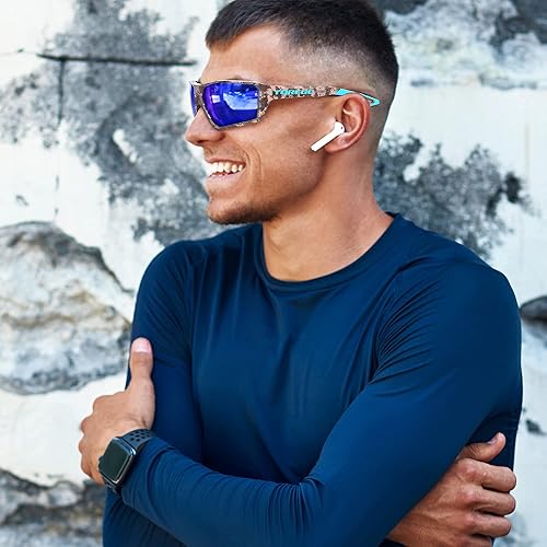 Miniatura 5 de TOREGE Lentes de sol deportivos polarizados para hombres y mujeres, para tiro, ciclismo, correr, golf, pesca, lentes duraderos TR36