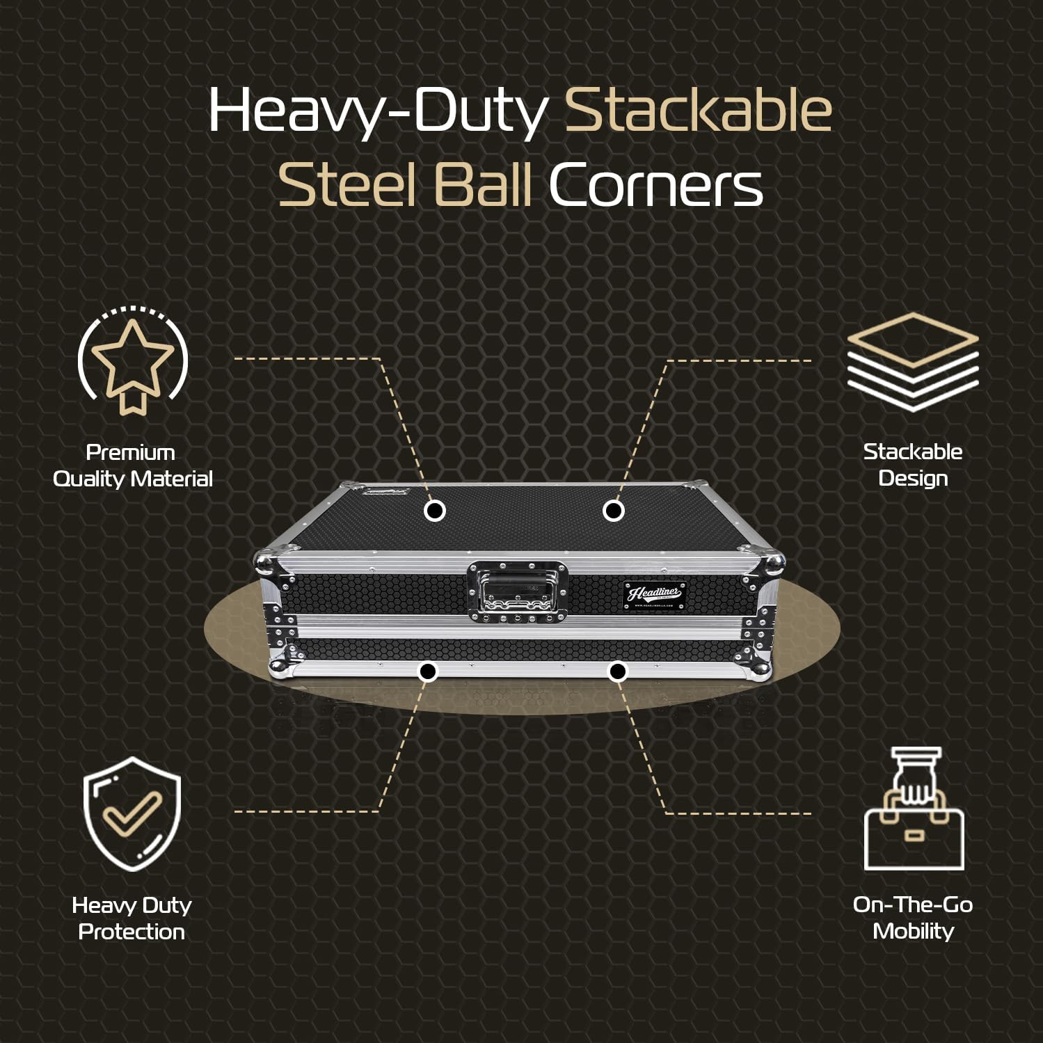 Headliner Flight Case Compatible with Pioneer DJ DDJ-REV7 with Laptop Platform
