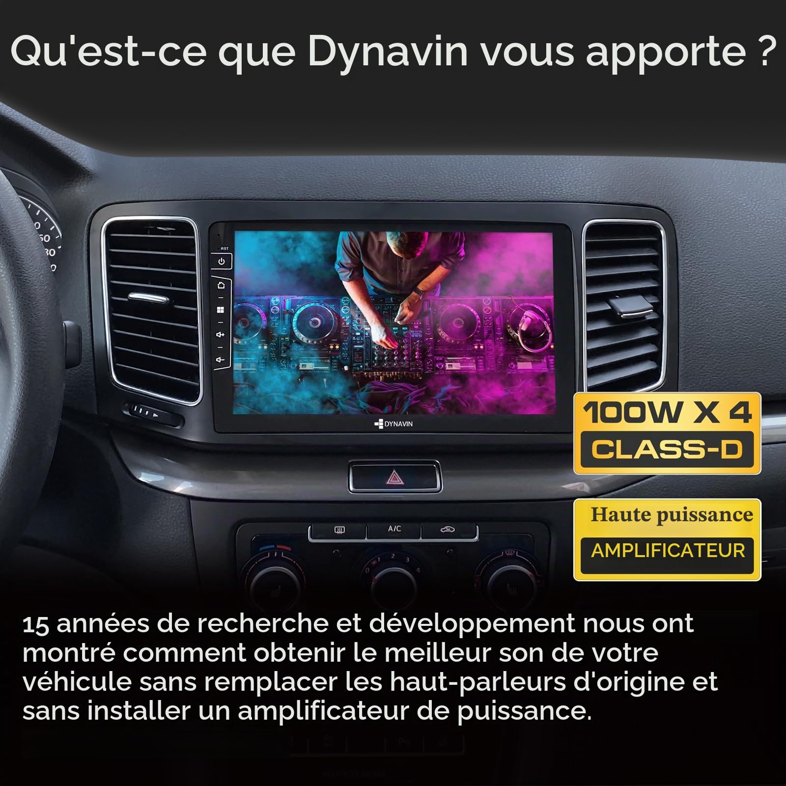 DYNAVIN Android Autoradio Compatible pour VW Sharan Seat Alhambra: 9 Pouces OEM Radio avec Wireless CarPlay et Android Auto | Head-up Display | Dab+ Radio: D9-DF56 Premium Flex