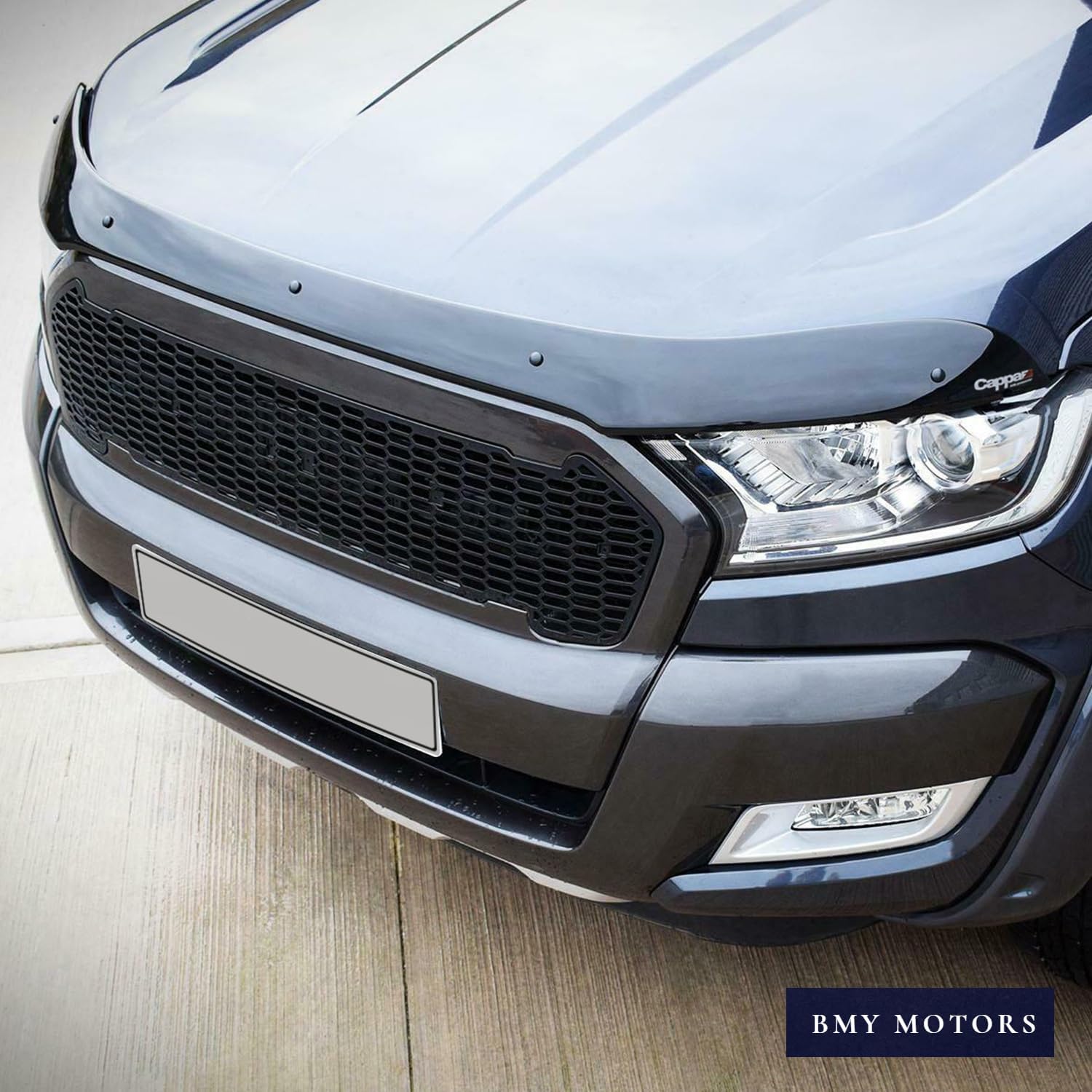 BMY Hood Deflector/Front Bug Shield Compatible for Ford Ranger 2015-2023 Hood Guard Bonnet Protector | Particles & Bug | Car Accessories