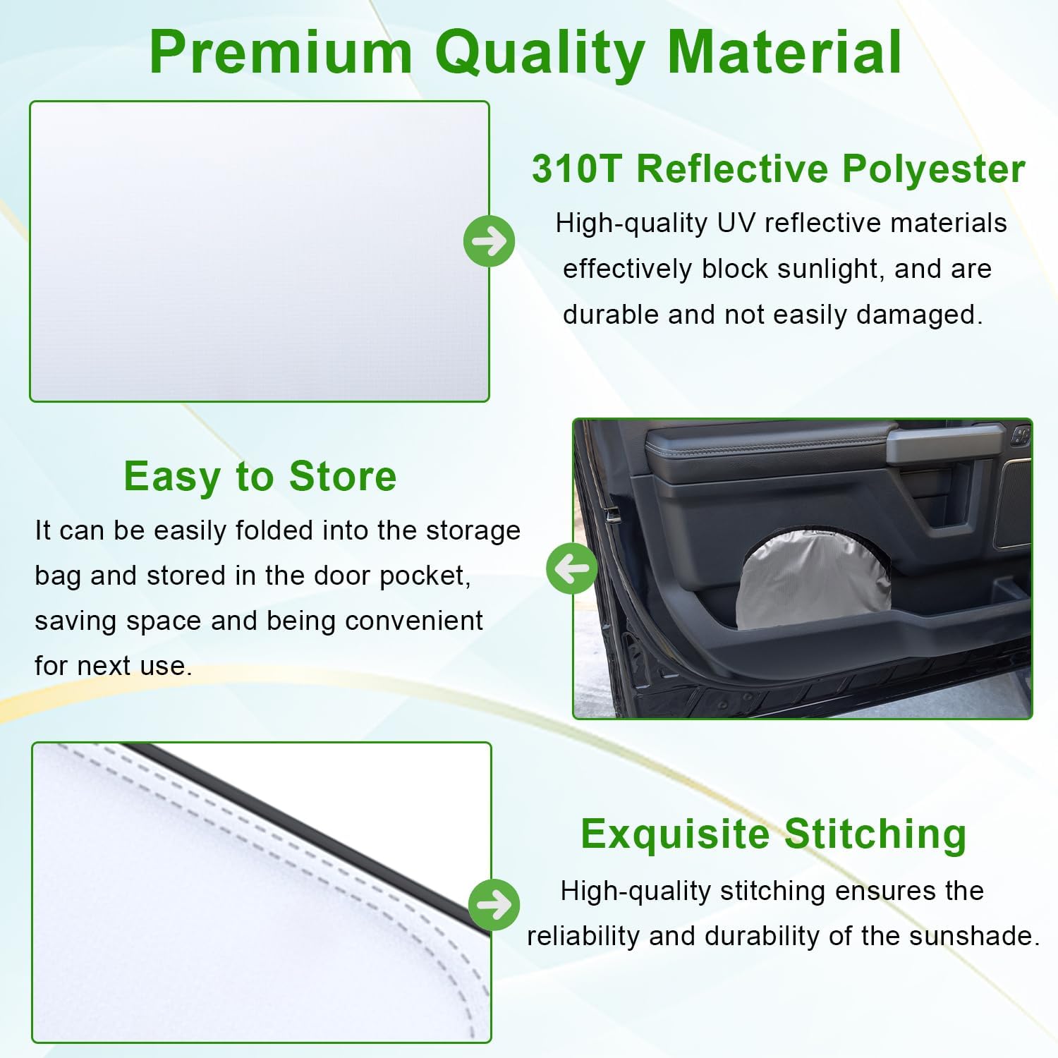 PIMCAR Windshield Sun Shade for Honda CRV 2023-2026, Premium 310T Reflective Polyester UV Blocker, Lightweight Foldable Sun Visor with Storage Pouch