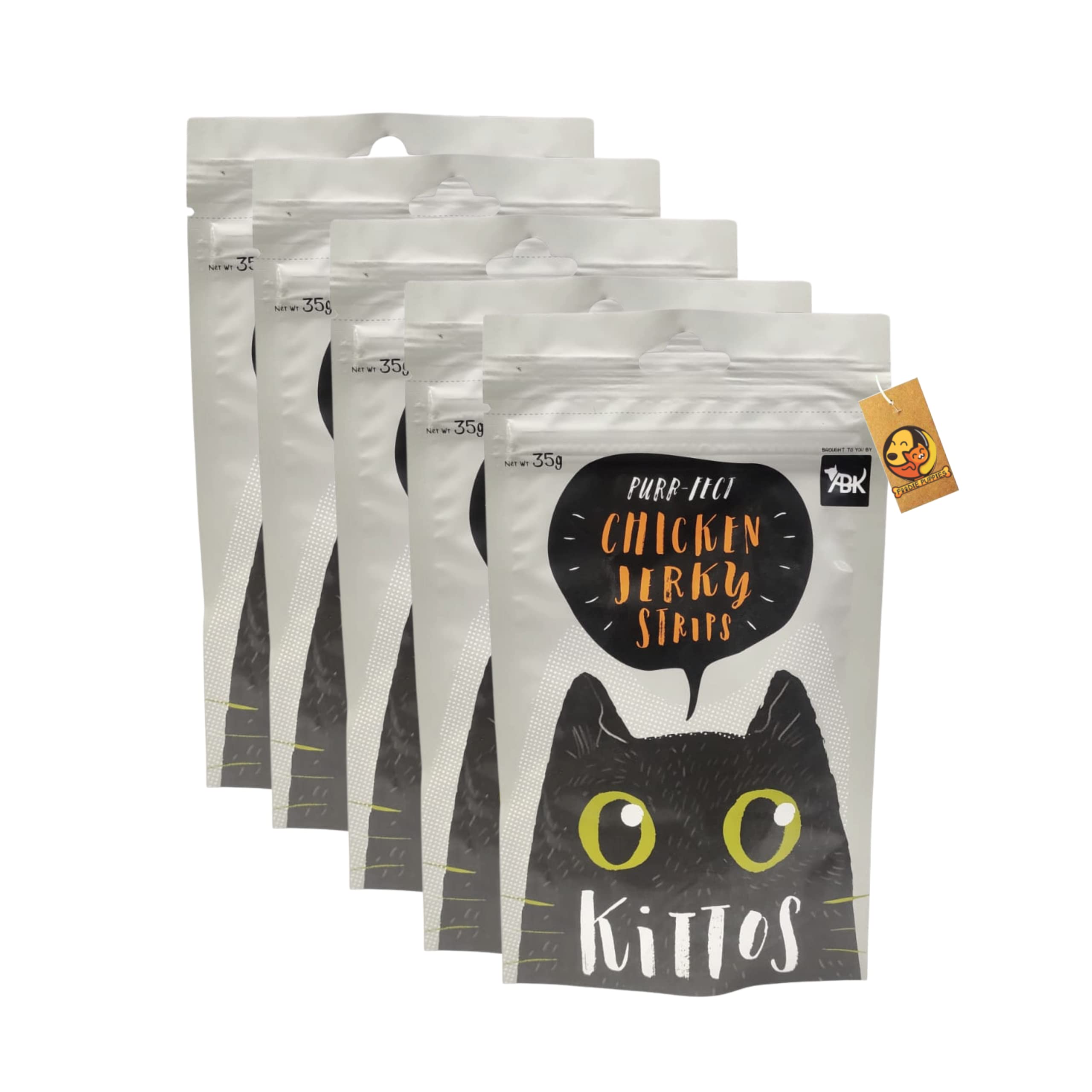 Foodie Puppies Kittos Purr-FECT Cat Treat, 35gm (Chicken Jerky Strips, Pack of 5)