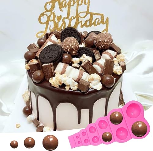 Miniatura 6 de MEMOVAN Molde de fondo de perlas 3D 2 piezas de bolas semesféricas de silicona molde de piruleta molde redondo de silicona mini bola de media perla