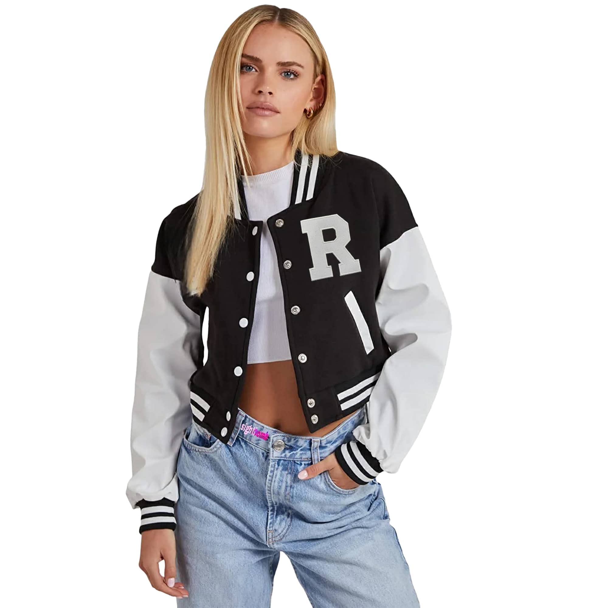 Koverifycrop Lettermen Varsity For Women | Baseball Jacket| letter Crop Varsity Jacket