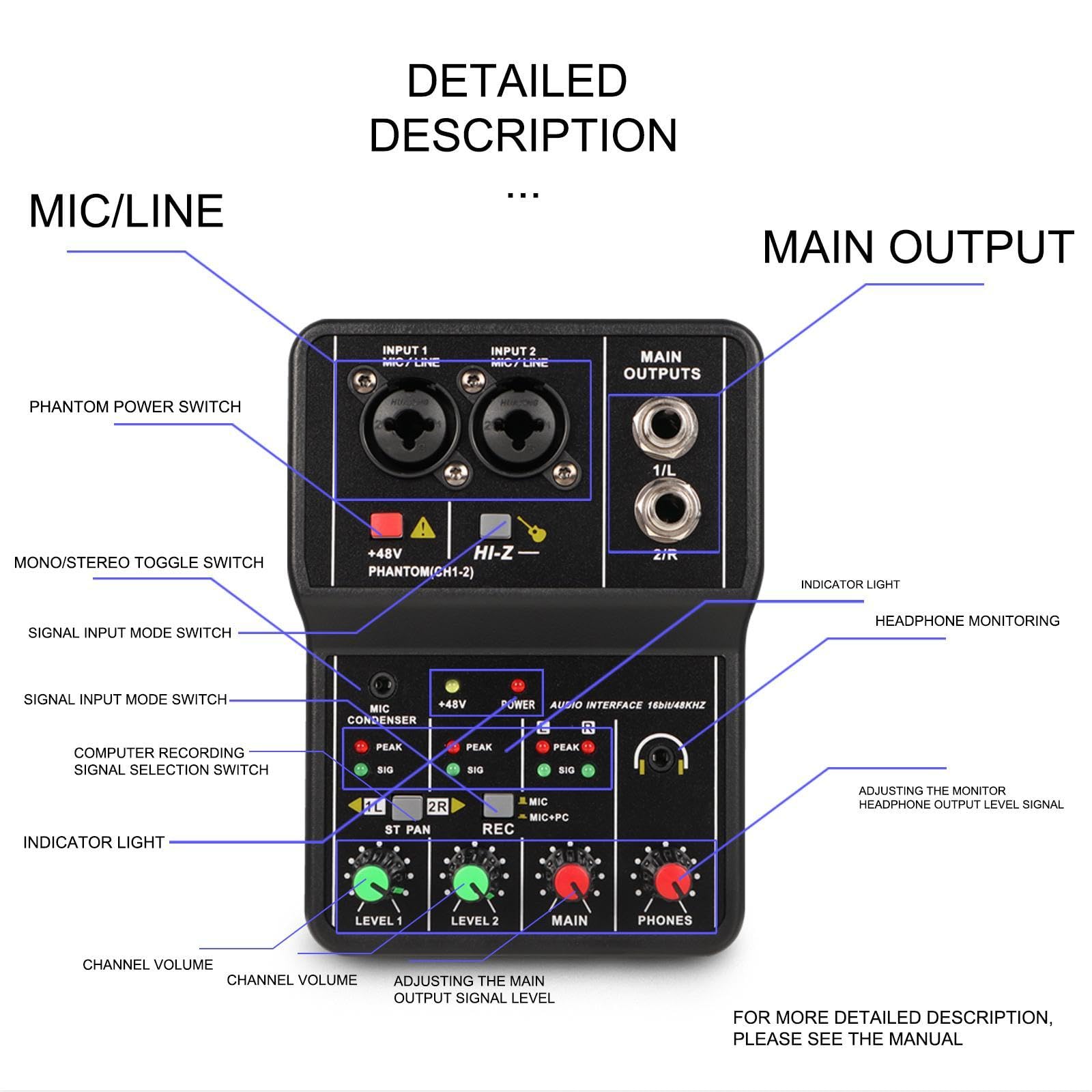 Interface Audio USB, Interface de Mixage Audio Stéréo 3,5 Mm, 2 Canaux pour