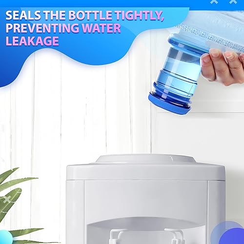 Miniatura 7 de Paquete de 4 tapas para botellas de agua de 5 galones, diseño resistente a fugas y al desgaste, tapas de repuesto reutilizables para dispensadores y