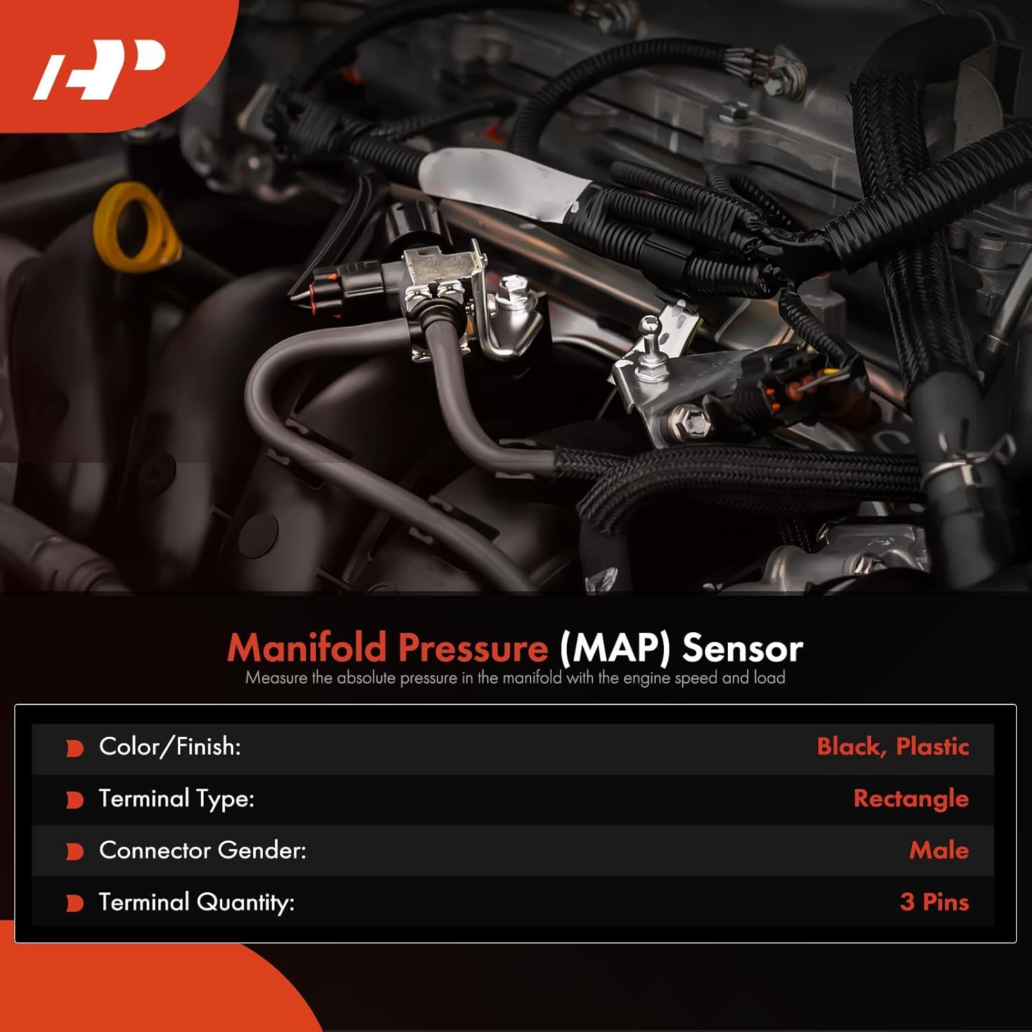 A-Premium Manifold Absolute Pressure Map Sensor Compatible with Chevrolet Tracker 2001-2004 Suzuki Aerio 2002-2007 Grand Vitara 2001-2007 XL-7 2002-2009