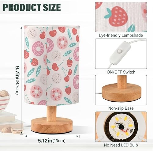 Miniatura 3 de Night Light Room Table Lamp with USB Red Pink Donut Cherry Lights for Night Vision Glass Table