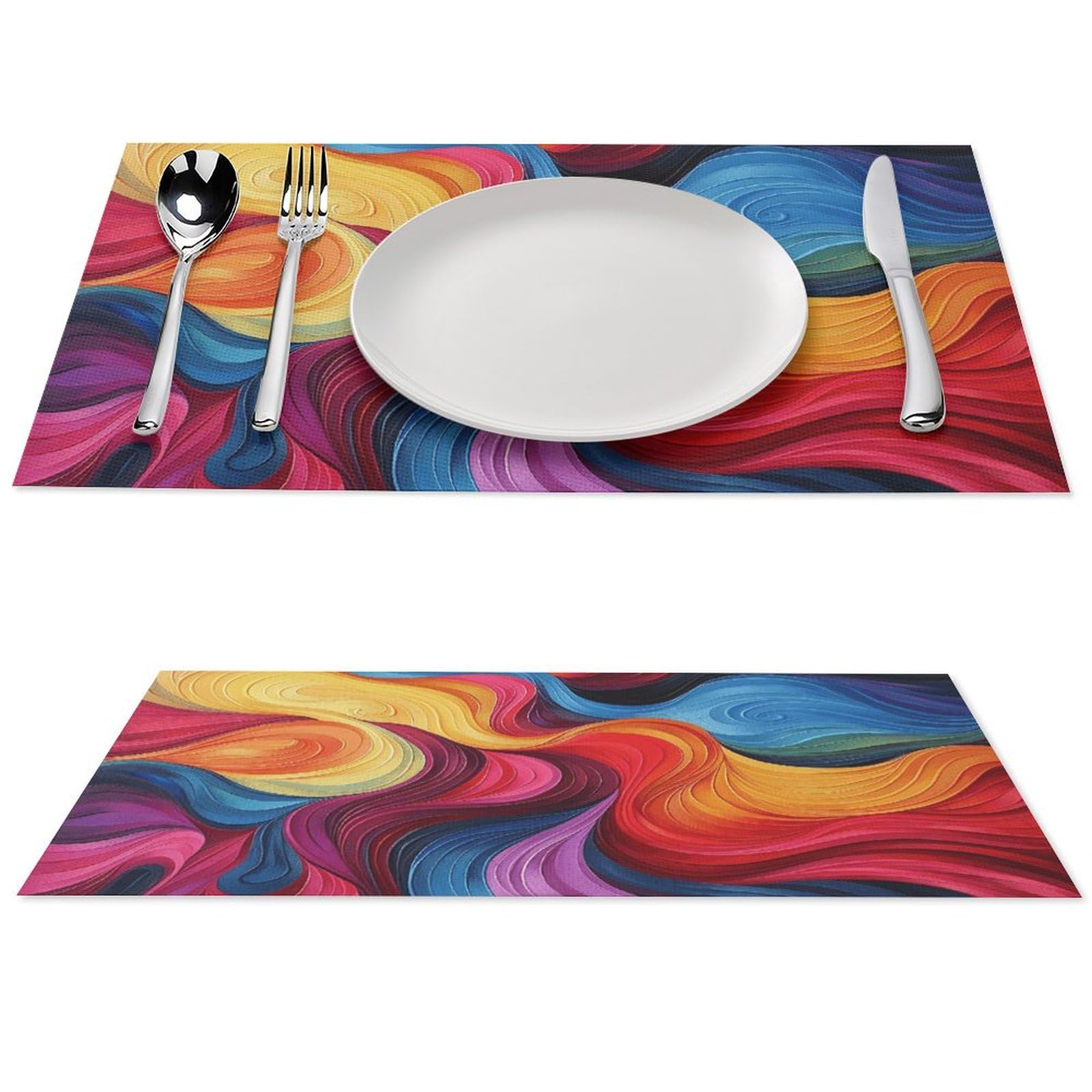 Sets de table en PVC tissé haut de gamme lavables pour salle à manger élégante
