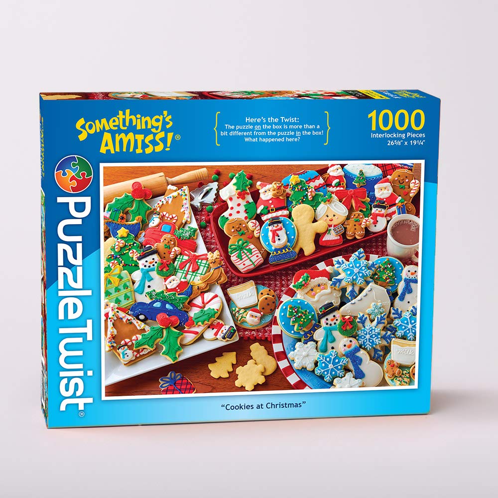 PuzzleTwist - Cookies at Christmas - 1000 Piece Jigsaw Puzzle, Something's Amiss! Series, Unique Challenging Fun for Adults Family Kids, Made in USA - Image 2