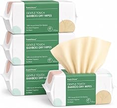 PoeticEHome 400 Pieces Disposable Bamboo Face Towels - Ultra Soft and Biodegradable Makeup Remover Wipes for Sensitive Skin