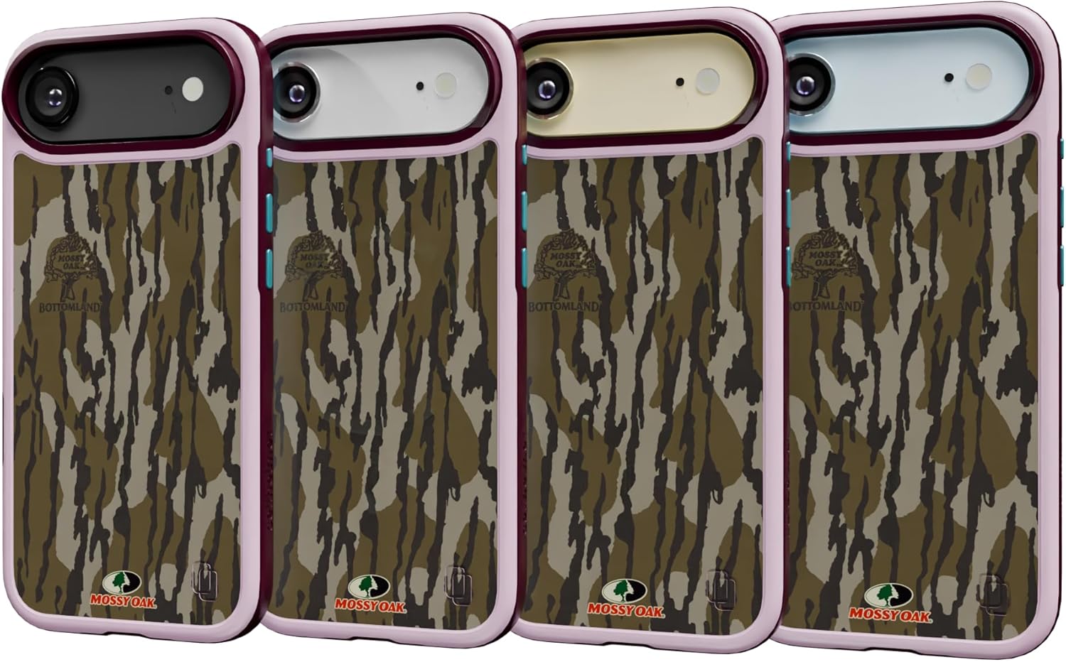 cellhelmet iPhone 17 Air Shockproof Protective Mossy Oak Bottomland Camo Case in Rose Quartz, MagSafe Compatible, 18-Foot Drop-Test Certified, Slim, Rugged, Raised Bezels & Lifetime Replacement