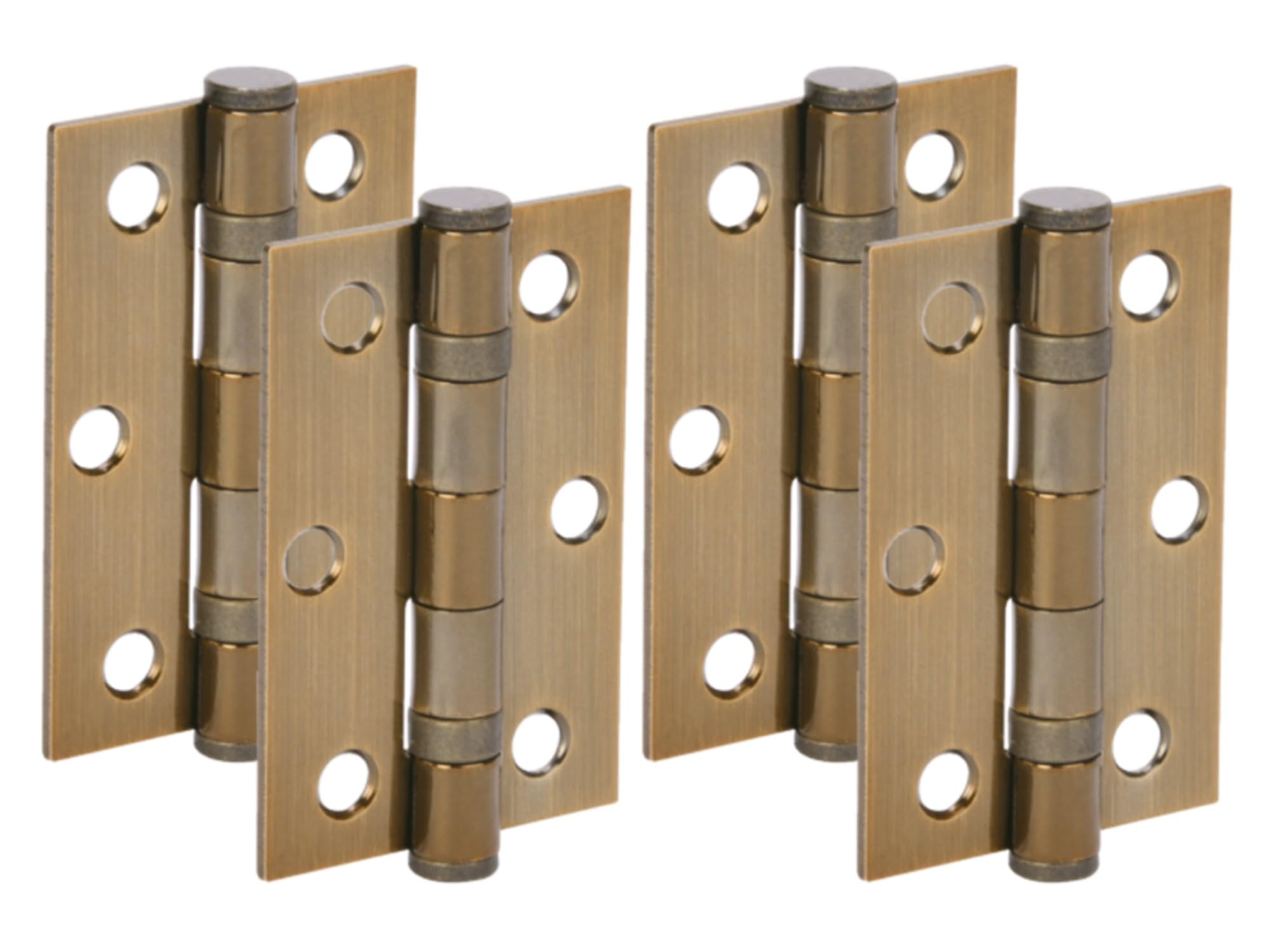 Hunta Antique Bronze Handlezone® Door Hinges 2 Pairs 76Mm / 3 Inch Ball Bearing, With Screws
