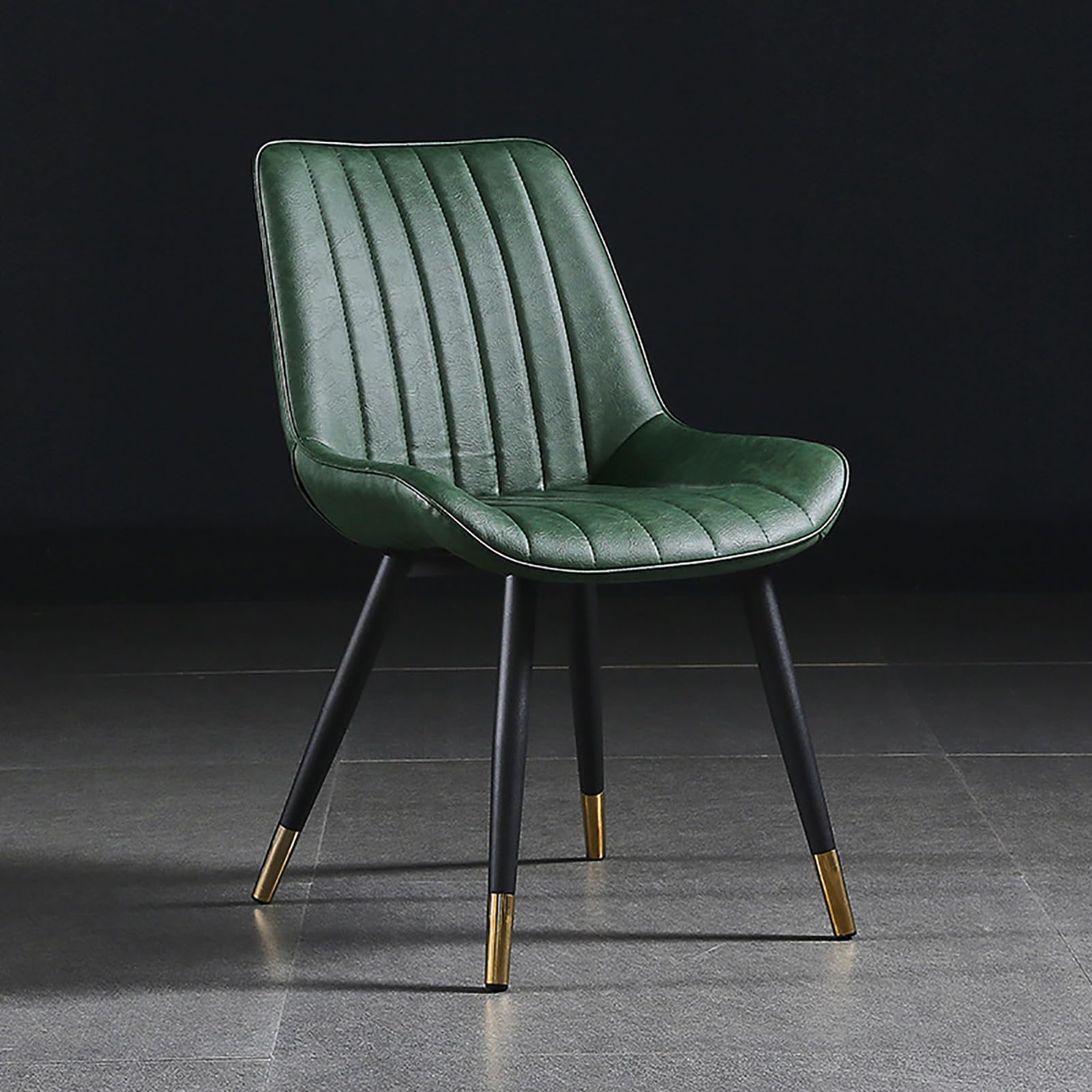Chaises de salon de loisirs vintage avec pieds en métal et dossier ergonomique en cuir