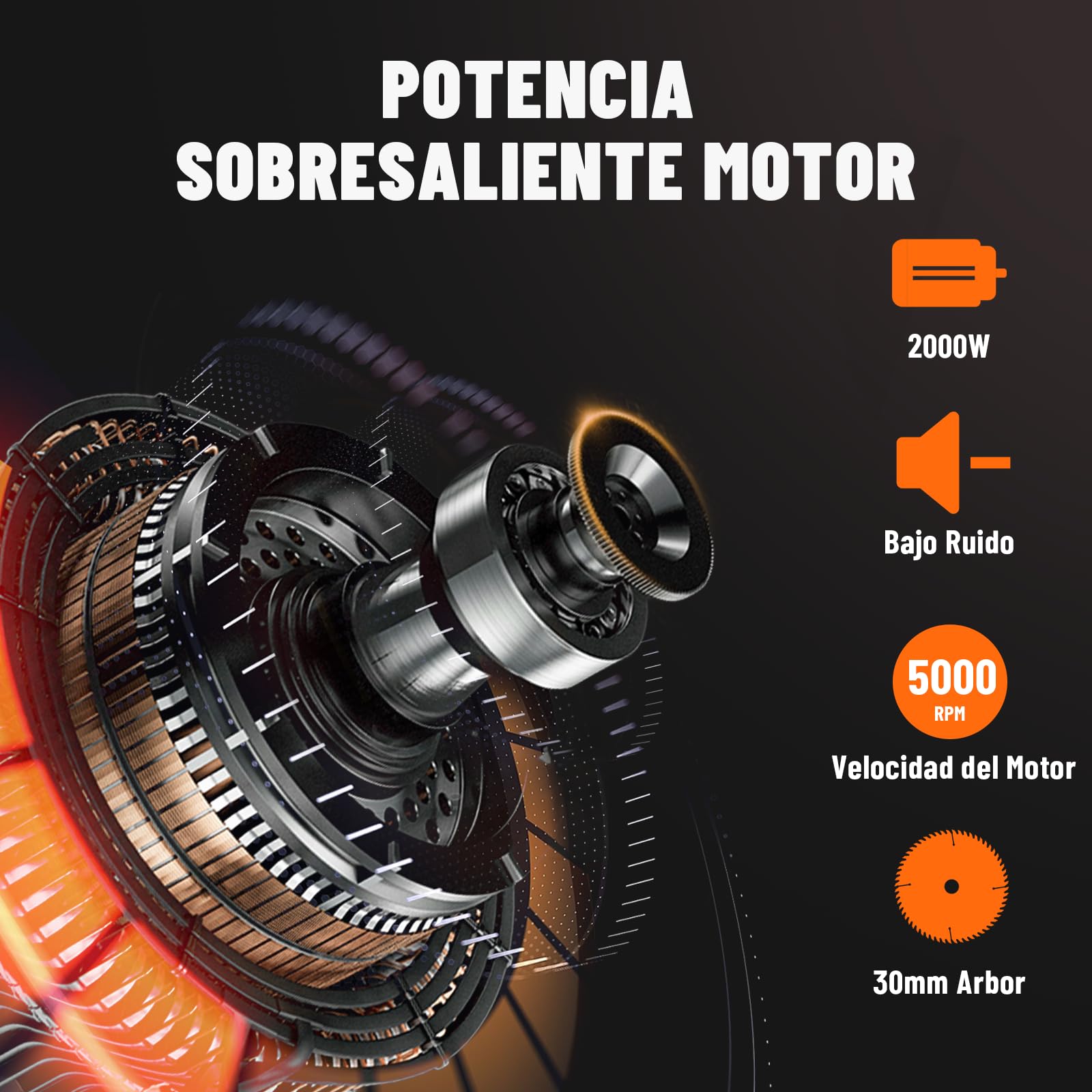 DOVAMAN DTS02M Sierra de Mesa, 98% Recolección de Polvo, 2000W con Hoja de 216mm, Corte Máx de 60mm (90°) y 40mm (45°), Almacenaje en Herramienta, Sierra de Mesa Ideal para Madera de Carpintería & DIY