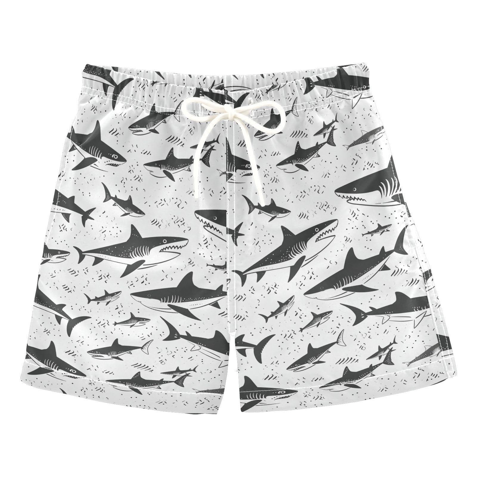 Sharks White Boys Swim Trunks Toddler Shorts Swimwear Boardshorts