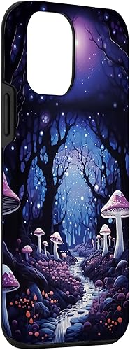 Miniatura 3 de Carcasa estética para iPhone 12 mini con diseño de hongos mágicos y bosque de hadas Goblincore Fairycore